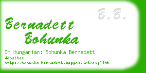 bernadett bohunka business card